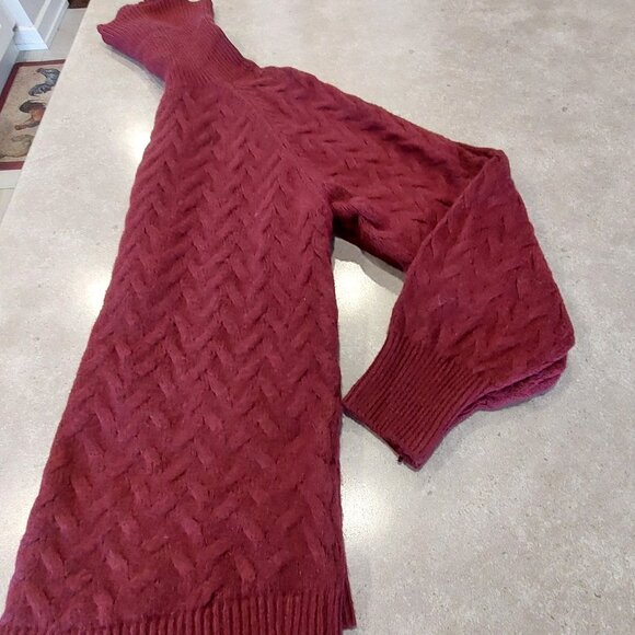 ST. JOHN'S BAY Women's Chevron Design Cowl Neck L/S Sweater - Burgundy - SML - Picture 5 of 11